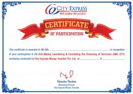 City Express Certificate